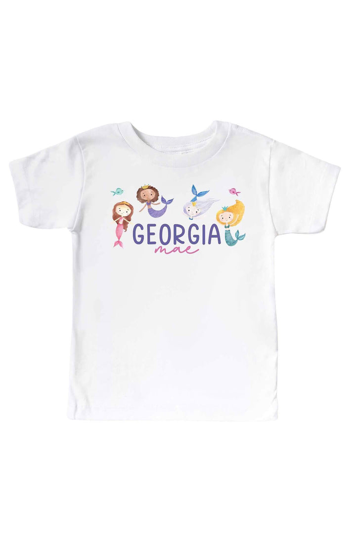 mermaid personalized kids graphic tee 