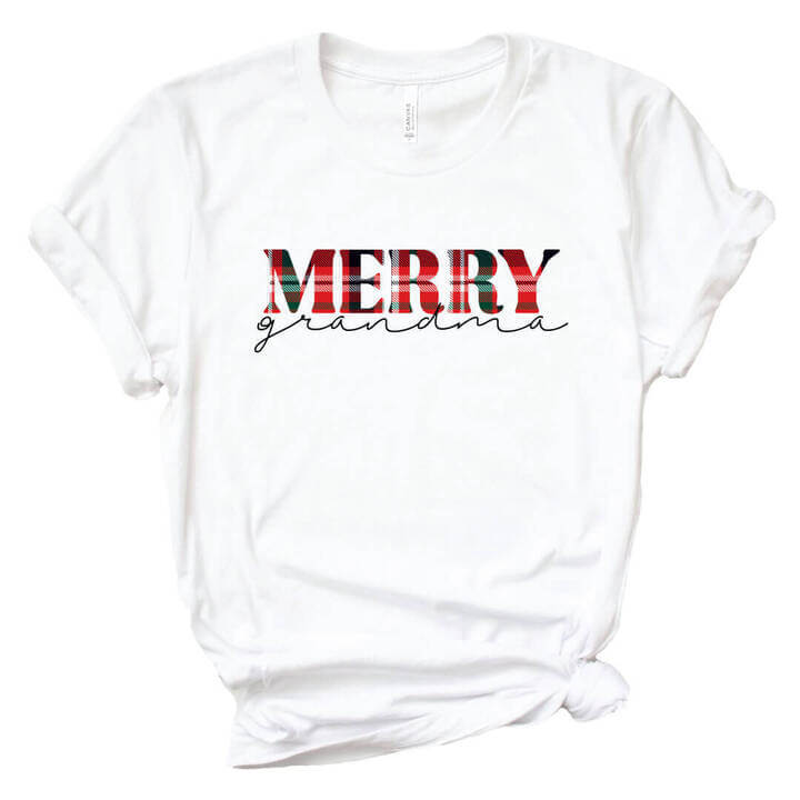 merry grandma personalized graphic tee 