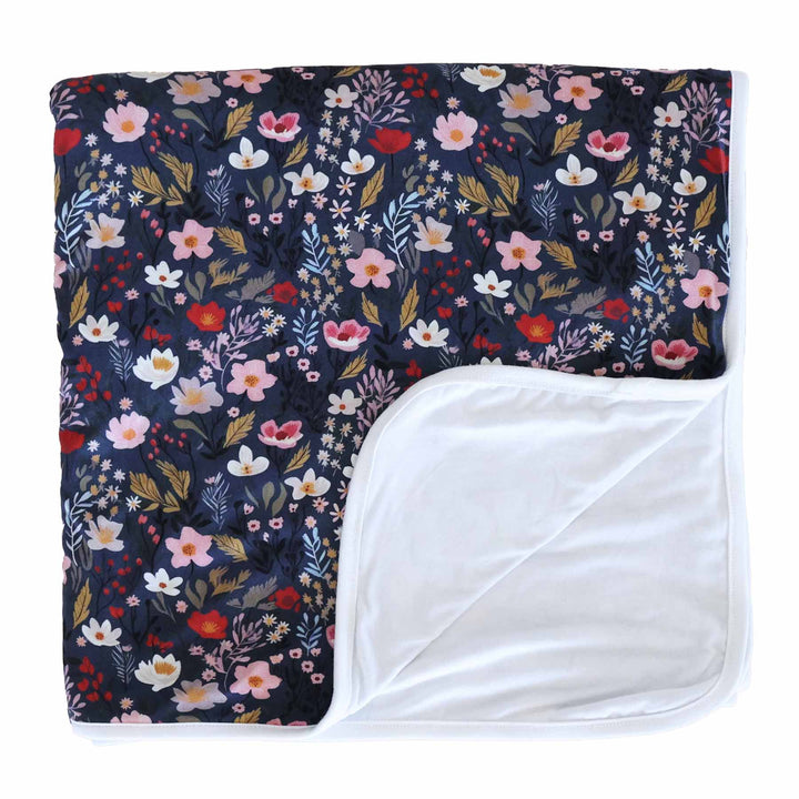 midnight meadow double sided bamboo blanket