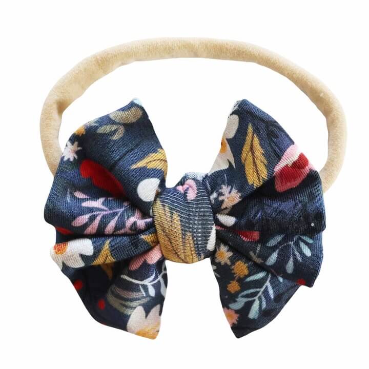 midnight meadow knit bow headband