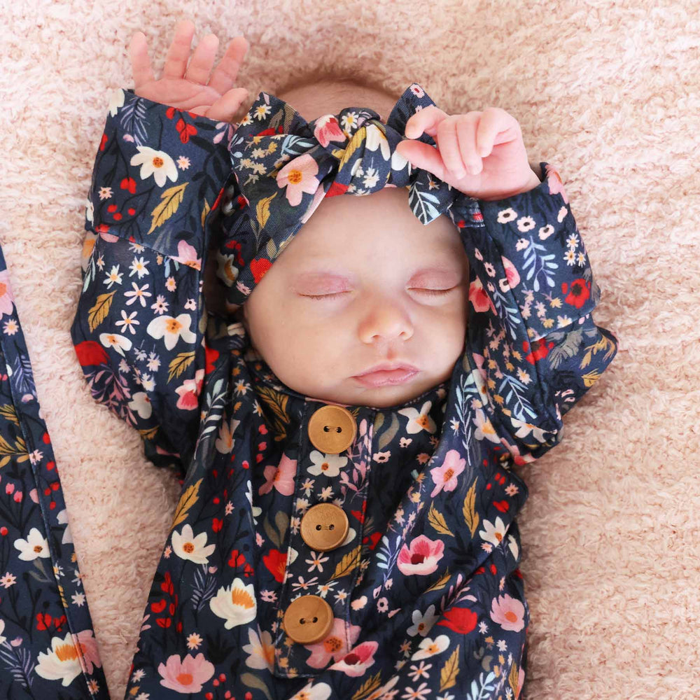 fall floral headwrap for babies