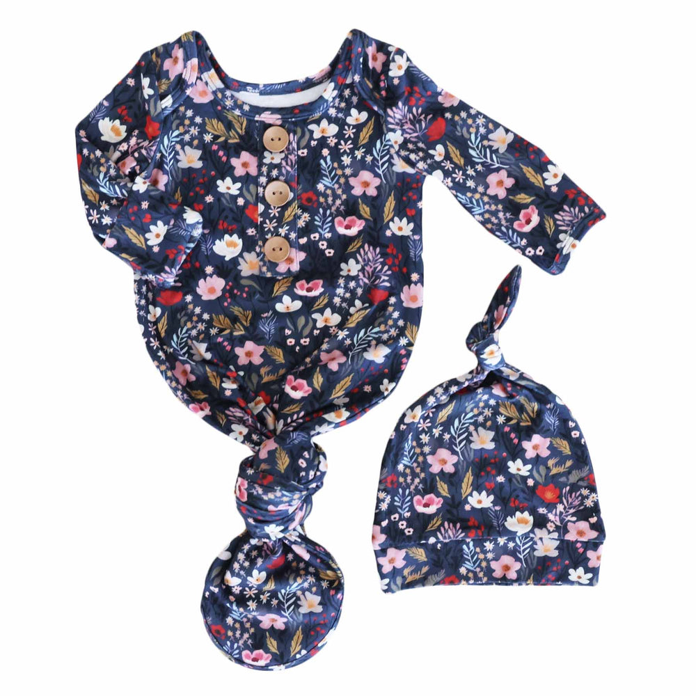 fall floral knot gown for babies