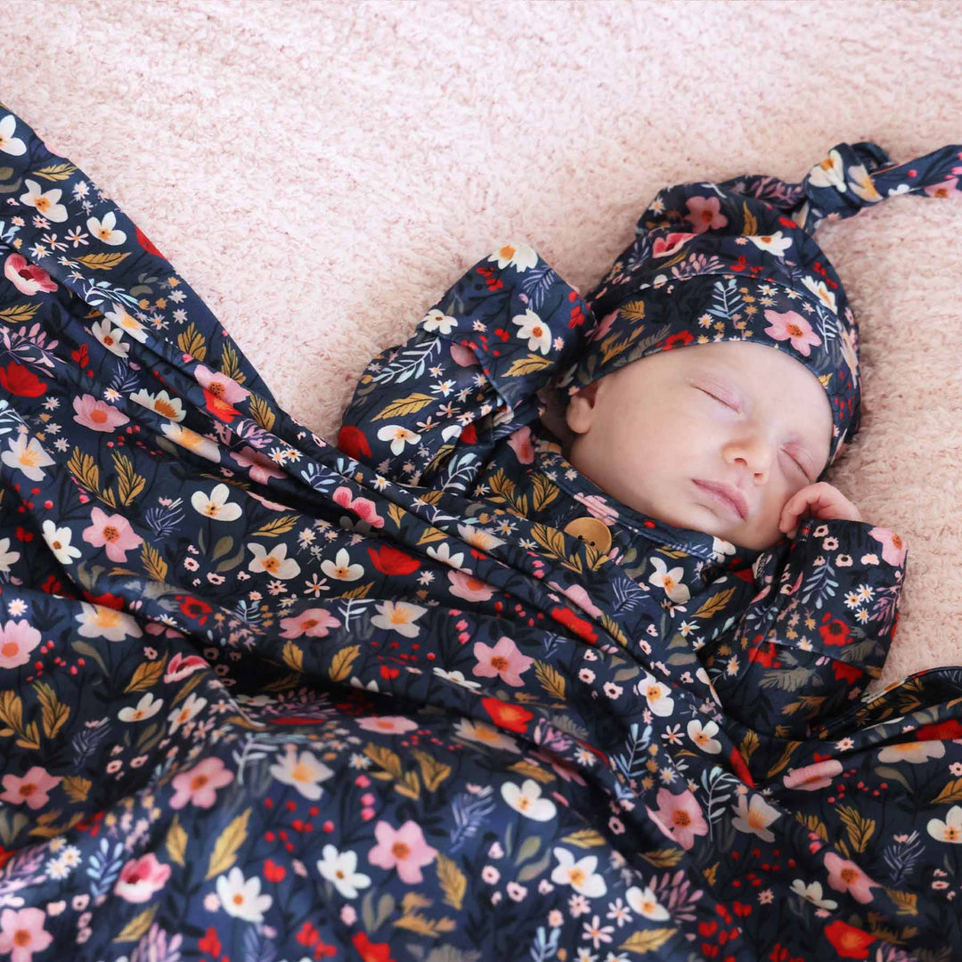 fall floral swaddle blanket for babies