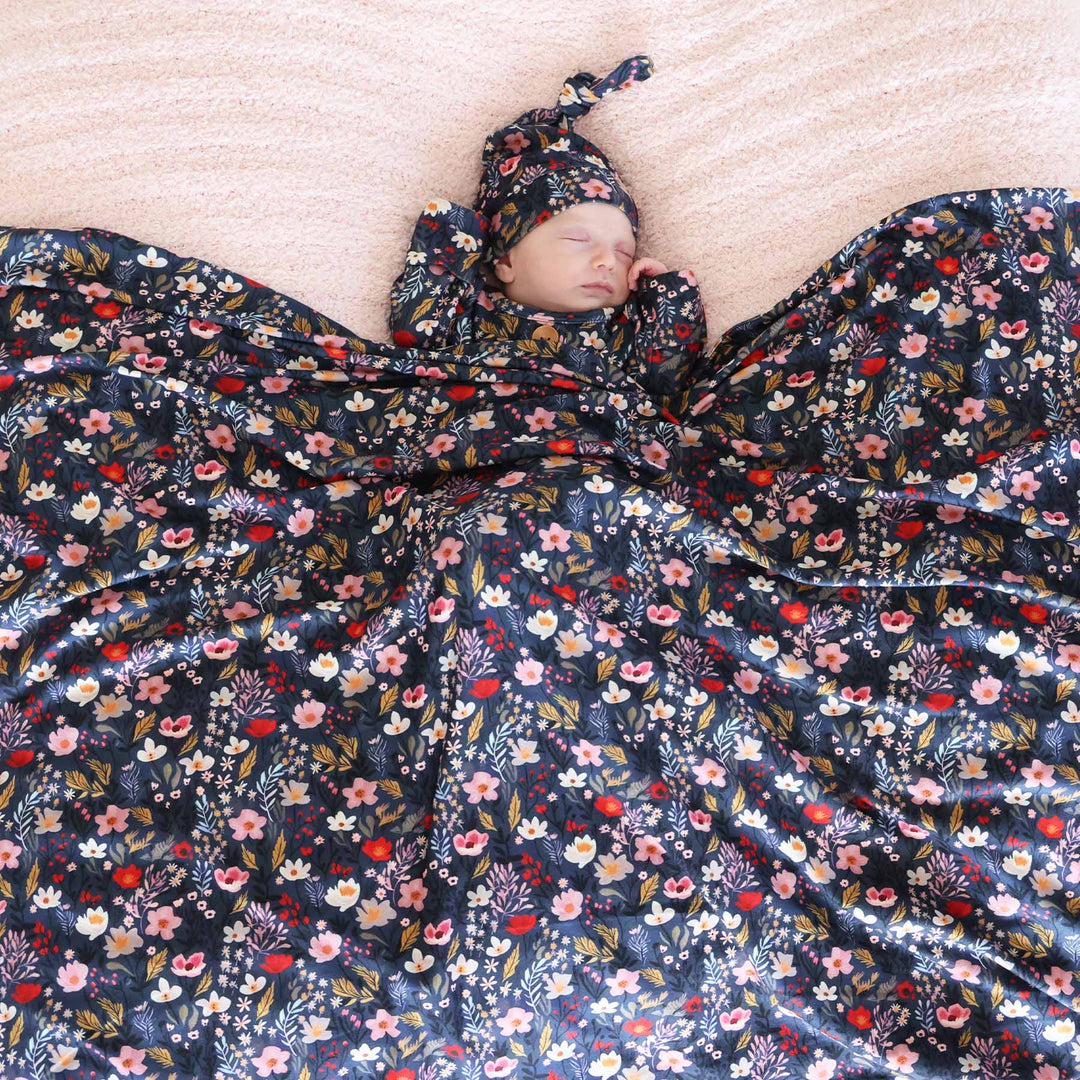 midnight meadow oversized swaddle blanket 