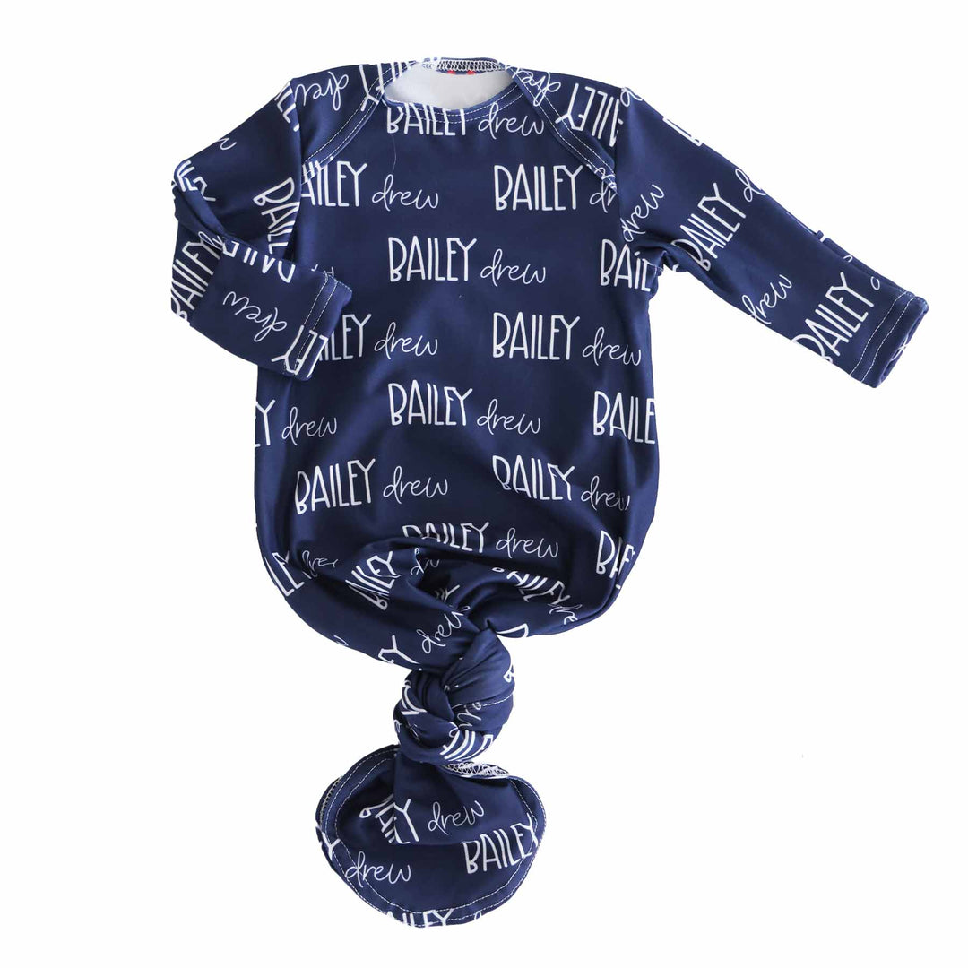 personalized midnight font duo knot gown only 