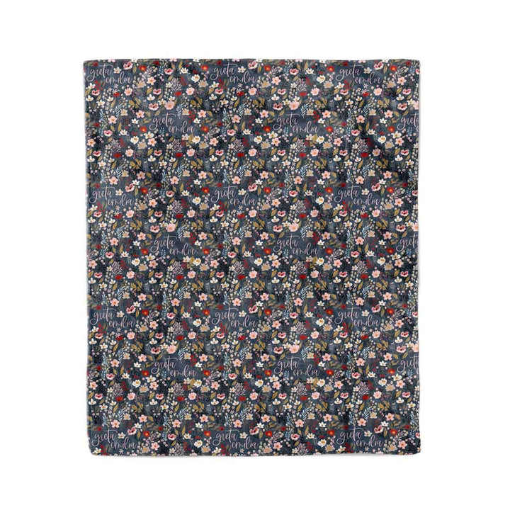 midnight meadow kids floral personalized blanket