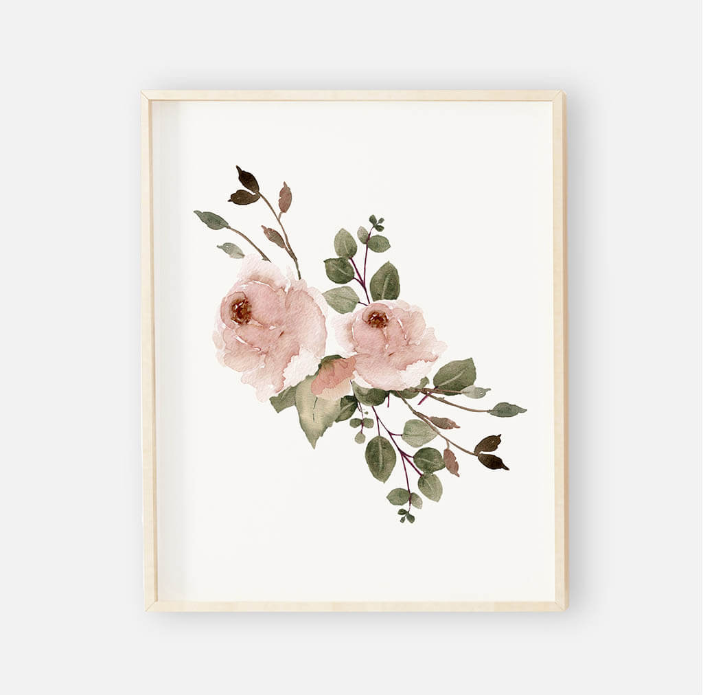 Millie's Dusty Rose Garden Digital Nursery Wall Art Print 2 | Caden Lane