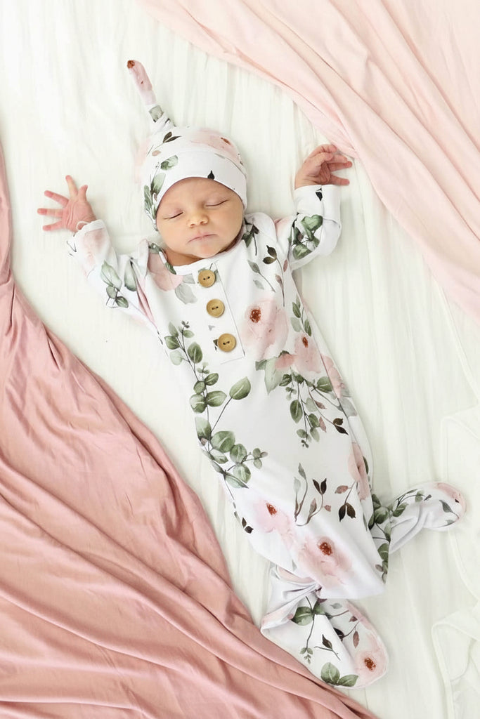Millies Dusty Garden Knot Gown & Hat Set
