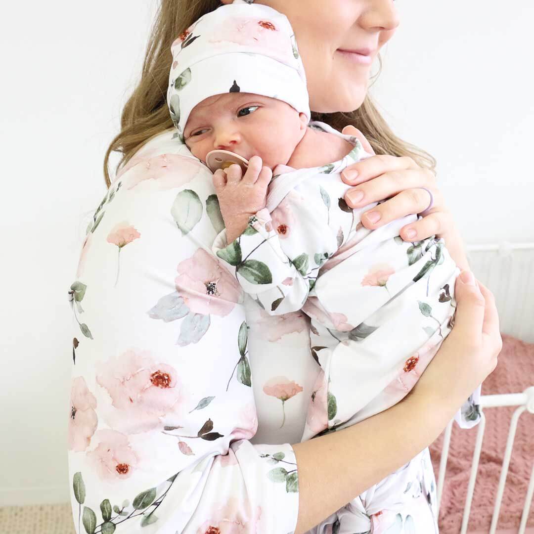 millie's pink floral maternity robe 