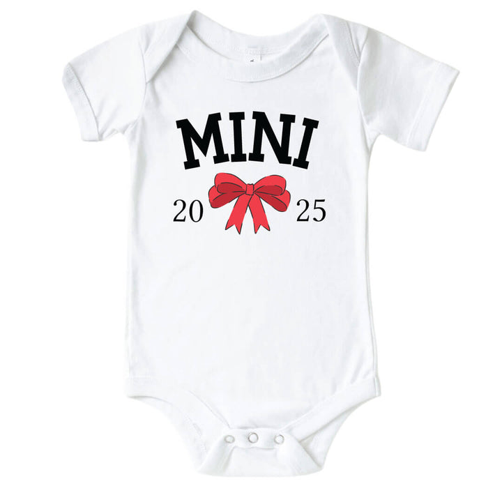 mini christmas bow onesie for babies 