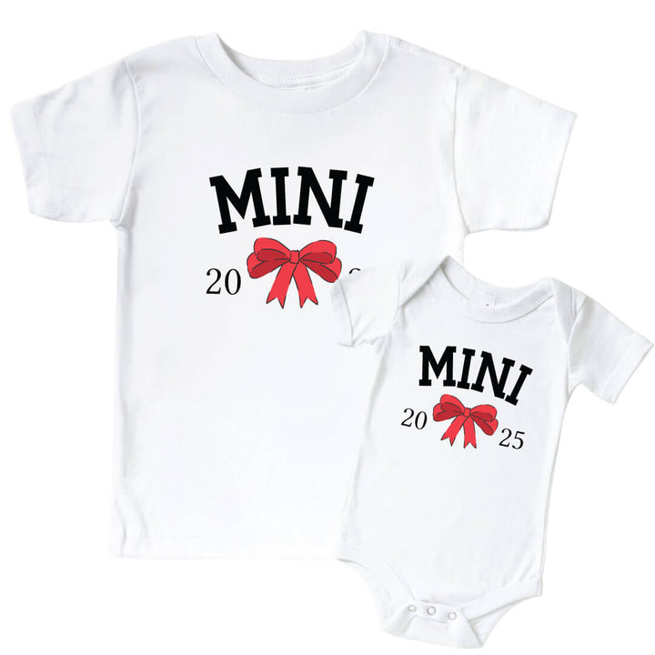 mini bow kids graphic tee and bodysuit
