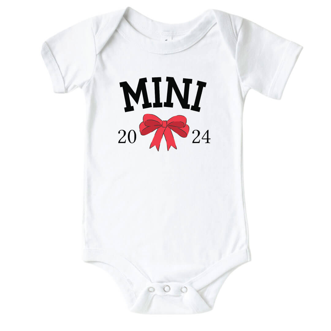 mini christmas bow onesie for babies 