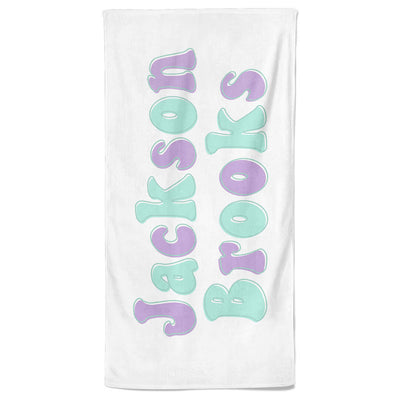 all checked out personalized kids beach towel retro name 