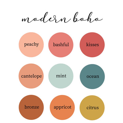 modern boho color swatches 