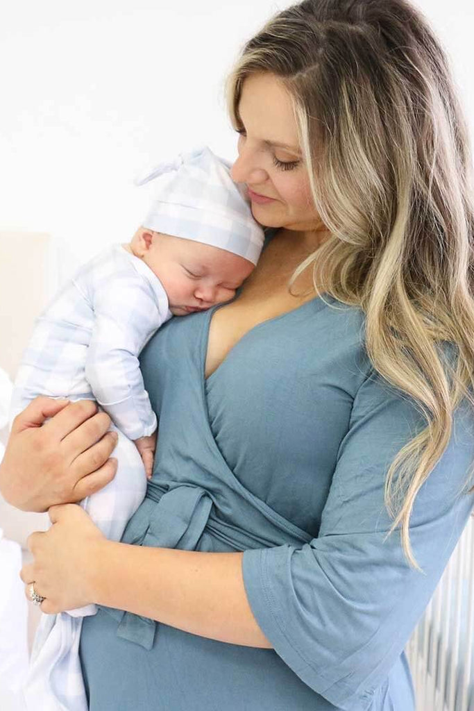 Solid Dusty Bamboo Knit Maternity Robe