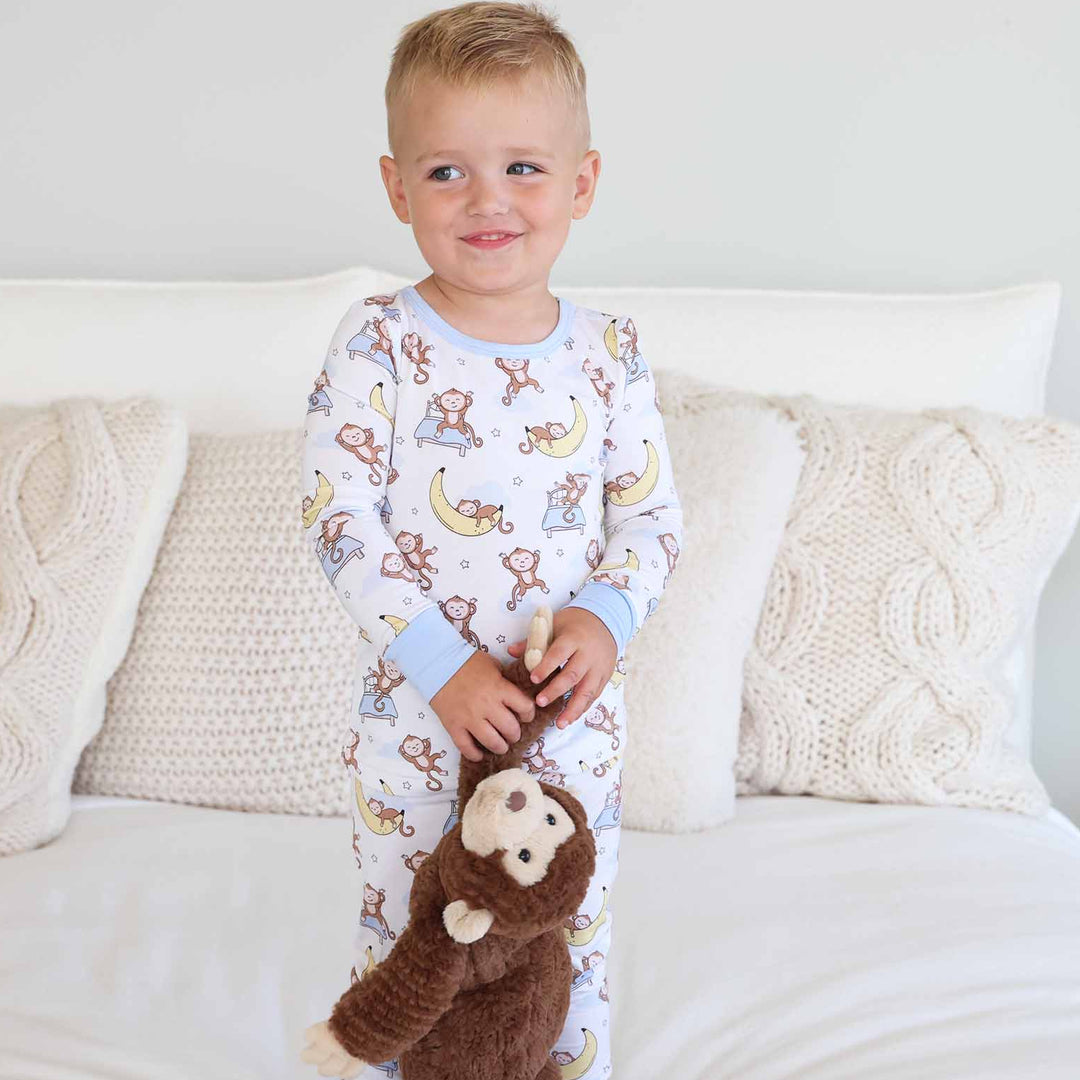Monkey See, Monkey Snooze Two Piece Pajama Set