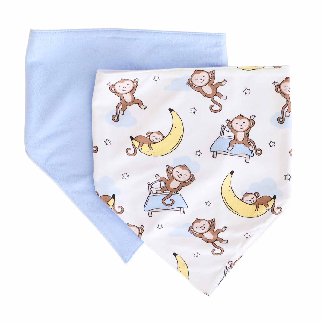 monkey see, monkey snooze two piece bandana bib set 