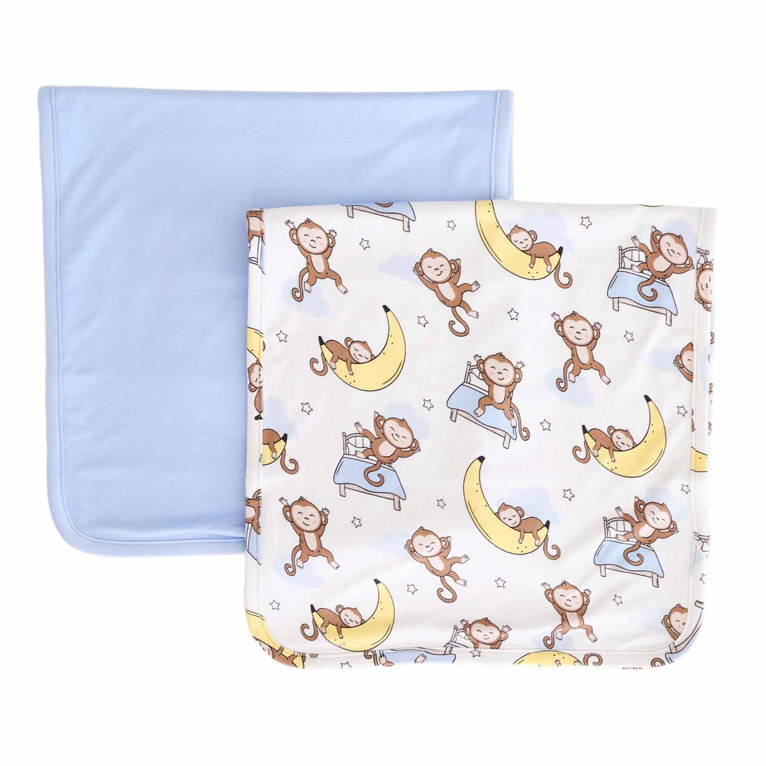 monkey see, monkey snooze two piece burp cloth set for babies 