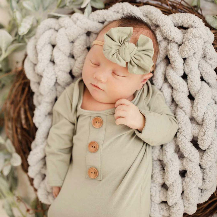 Solid Knit Bow Headbands