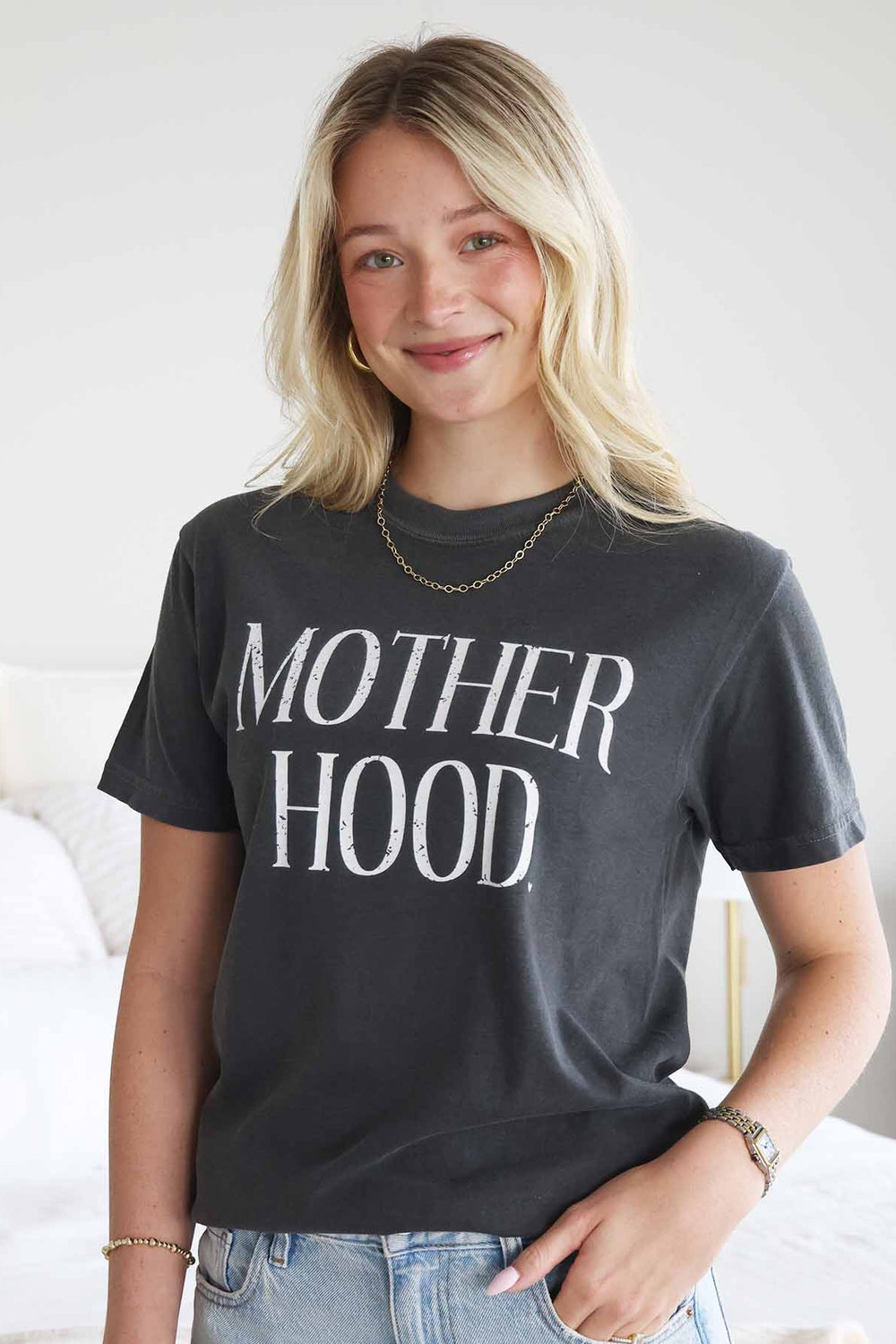 motherhood graphic tee for women