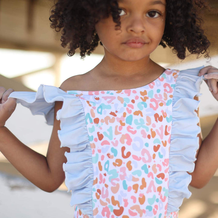 ruffled one piece for babies happy spots 
