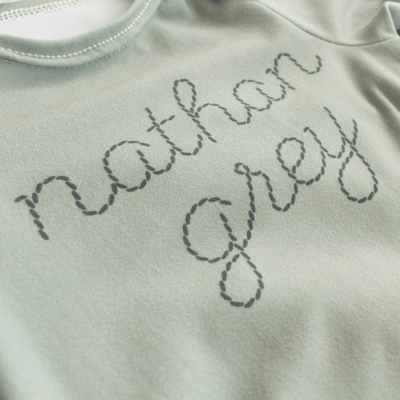 baby knot gown stitched name 