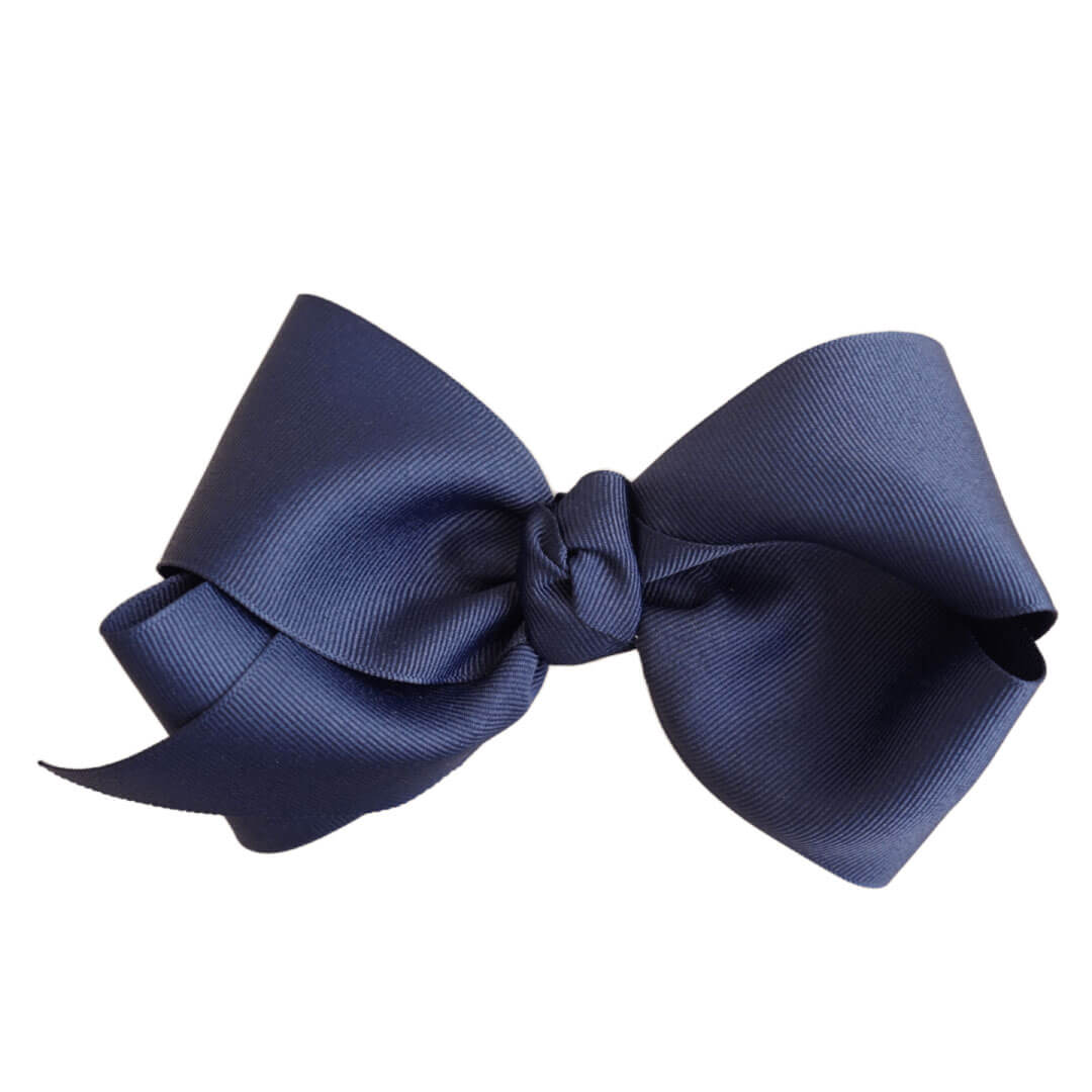 navy bow hair clip for kids 