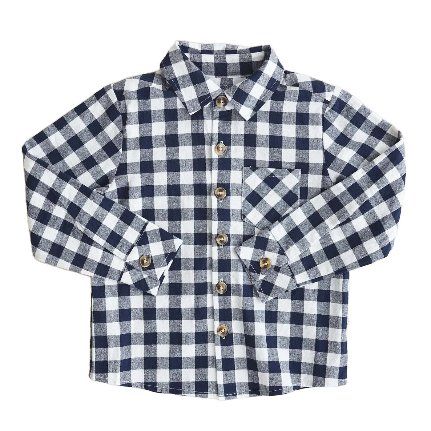 button down shirt for boys navy gingham