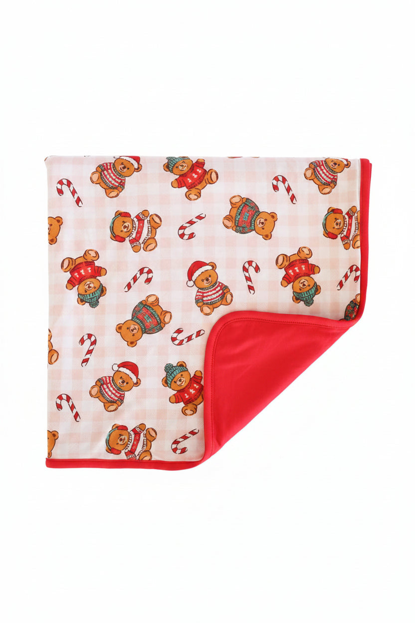 Christmas Double Sided Bamboo Blanket | Beary Christmas Neutral