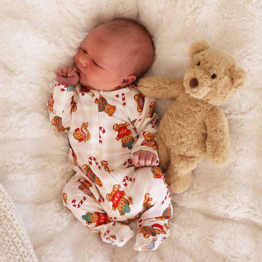 Christmas Bamboo Zipper Footies