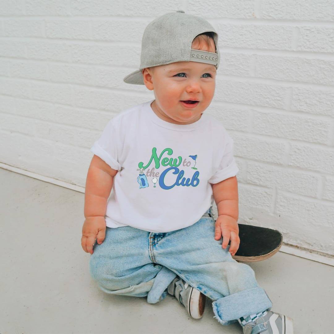 new to the club graphic tee for kids 