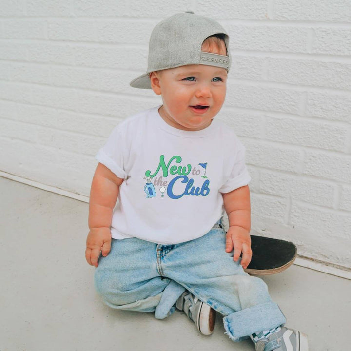 new to the club graphic tee for kids 