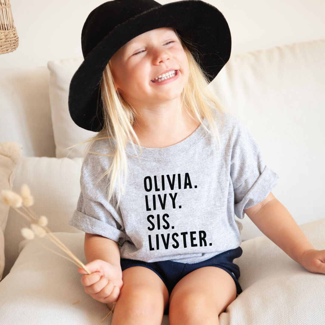 Personalized Nickname Color Block Kids Graphic Tees