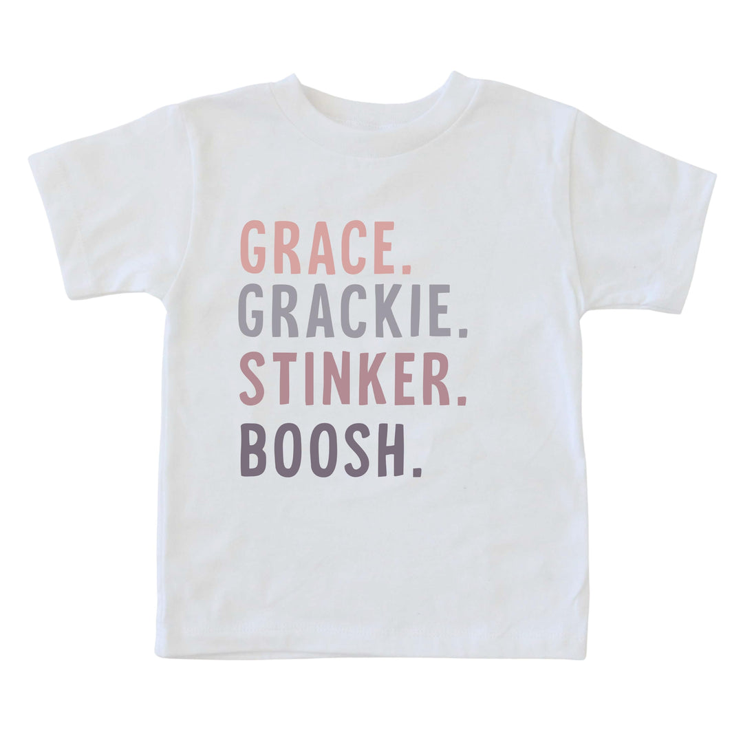 Personalized Nickname Color Block Kids Graphic Tees