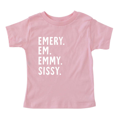 pink personalized nickname graphic tee 
