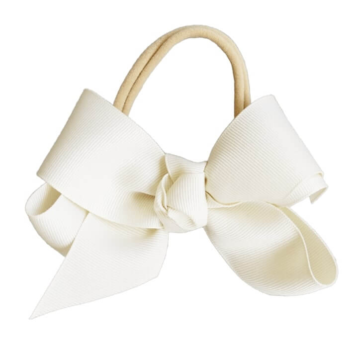 ribbon bow headband off white 