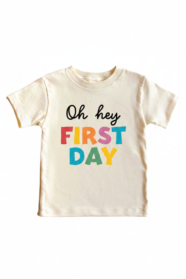 oh hey first day kids graphic tee 