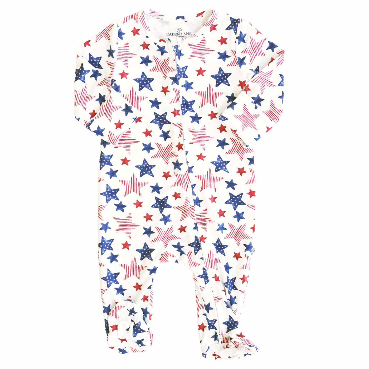 fourth of july zipper footie for babies 