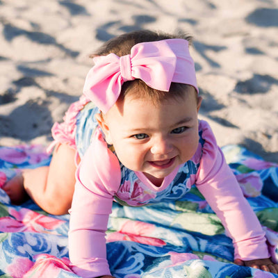 pink swim bow for babies 