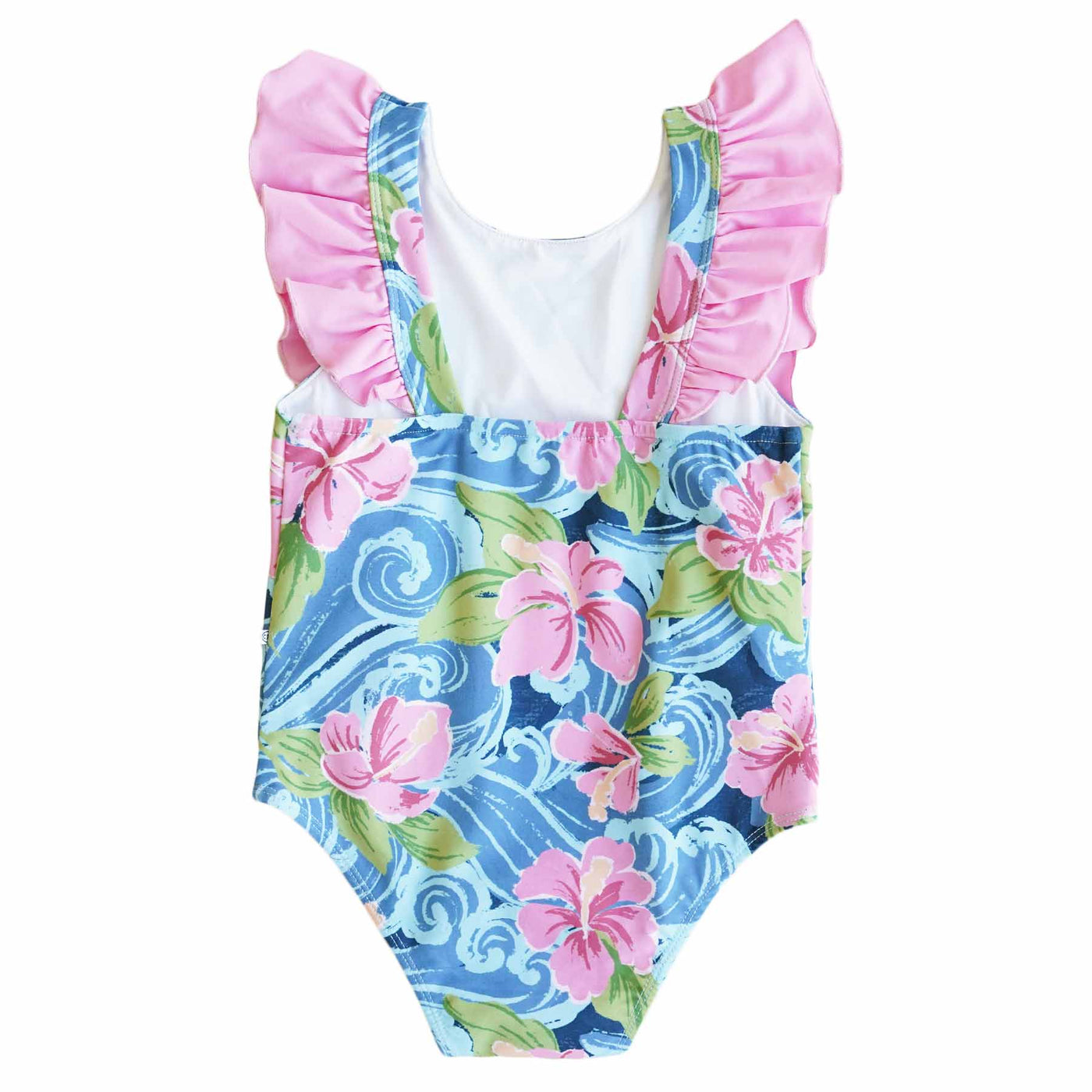 tropical one piece for girls with ruffles 