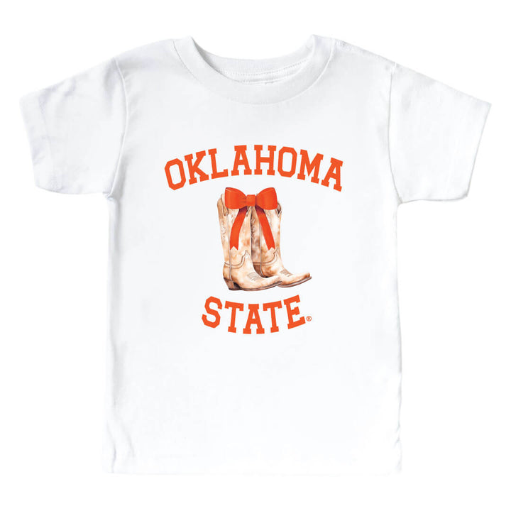 Oklahoma State University | Footballs & Bows Kids Graphic Tee