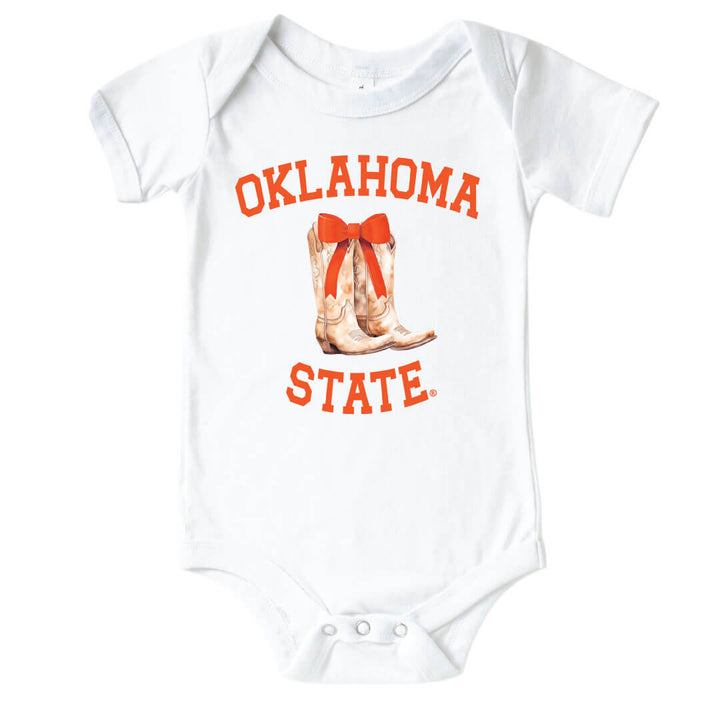 Oklahoma State University | Footballs & Bows Graphic Bodysuit