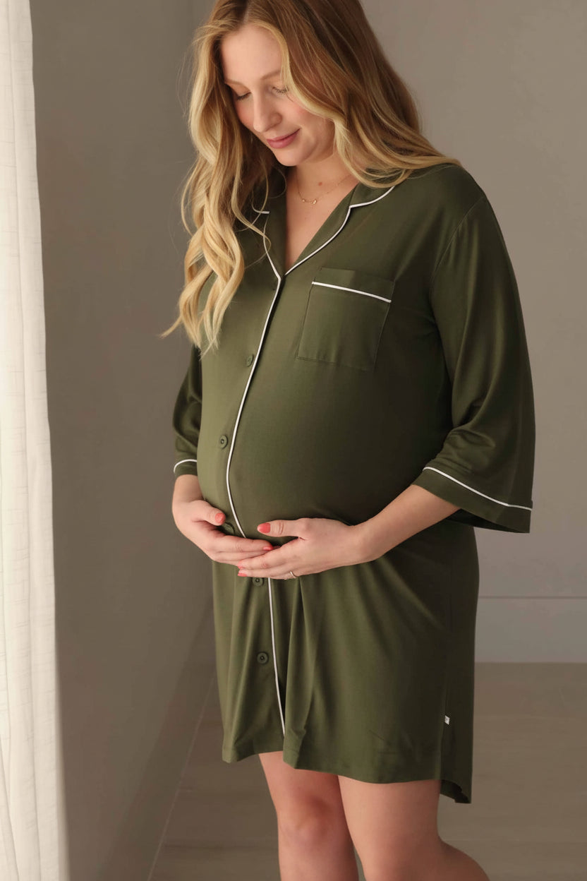 Labor Delivery Nightgown in Olive Caden Lane1
