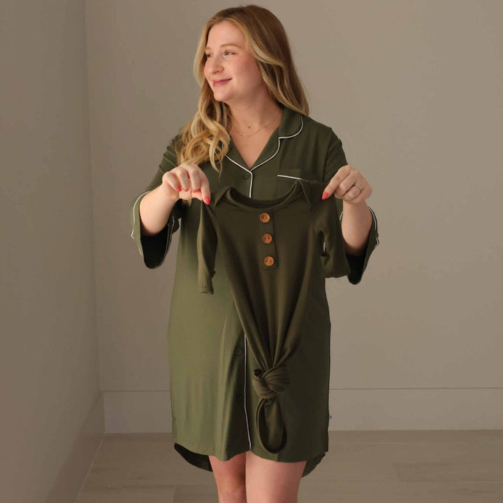 olive women's maternity hospital stay nightgown 