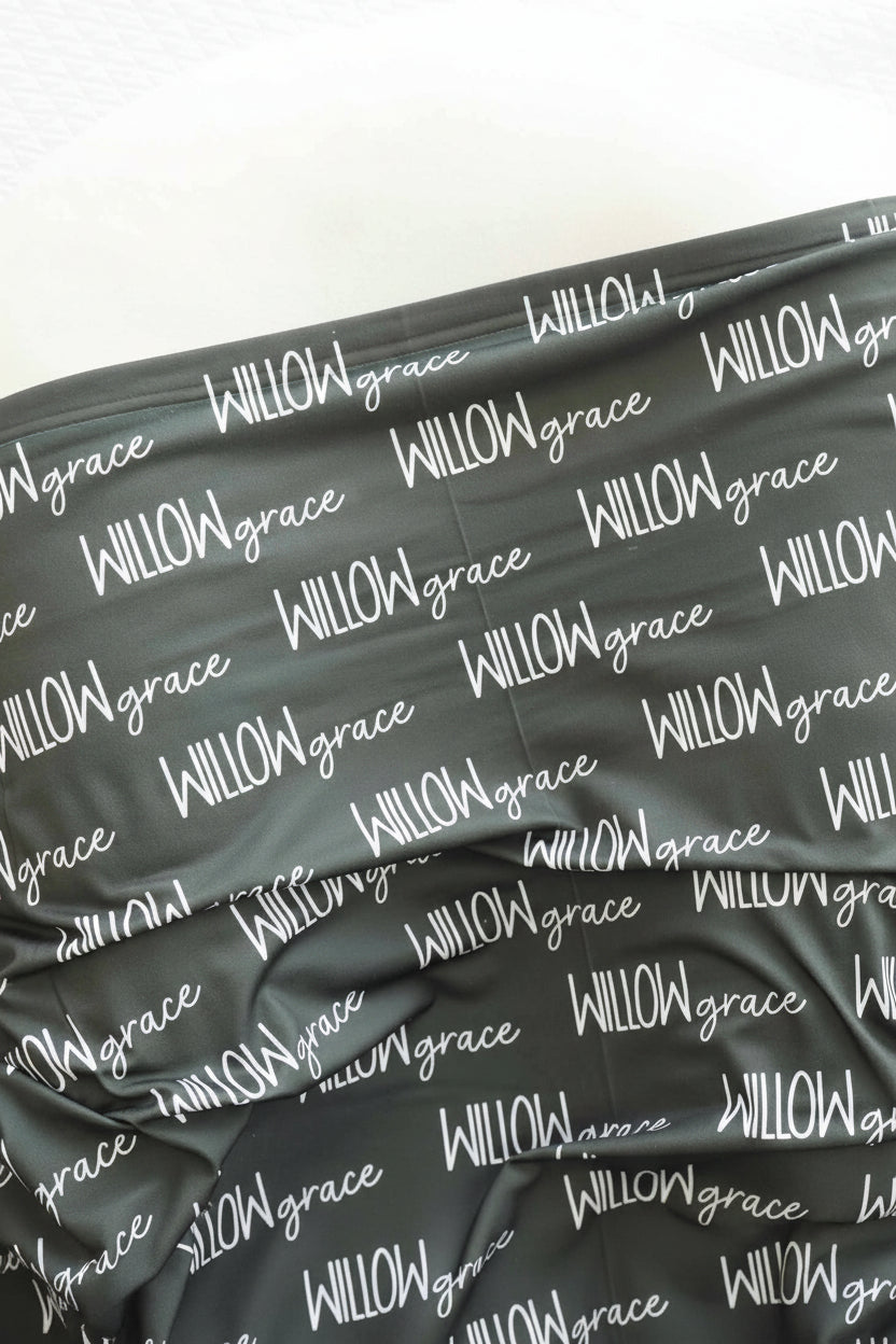 olive personalized swaddle for babies 