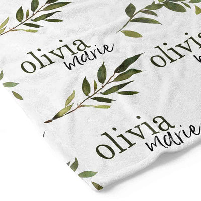 olive branch personalized toddler blanket 
