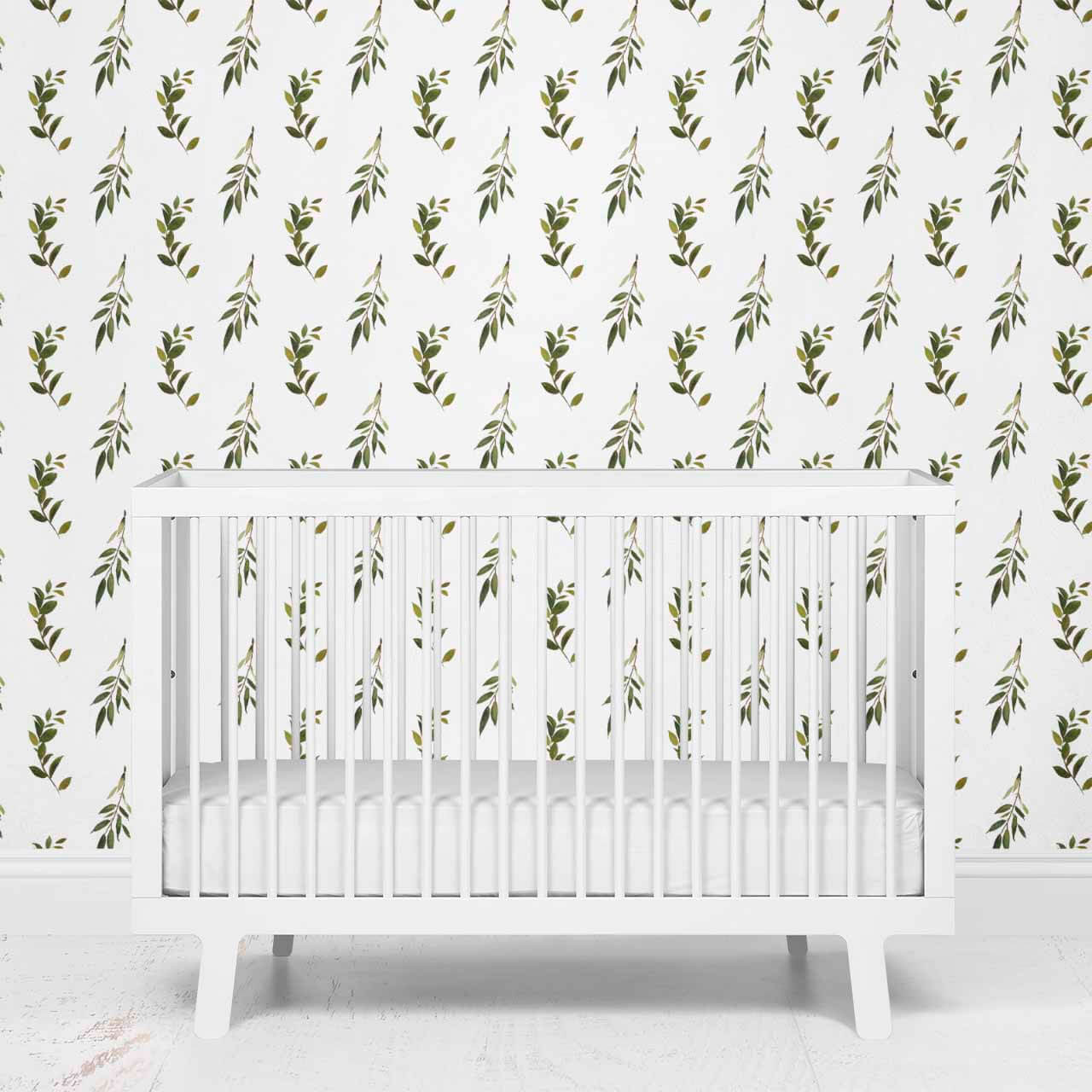 olive leaf nursery removable wallpaper