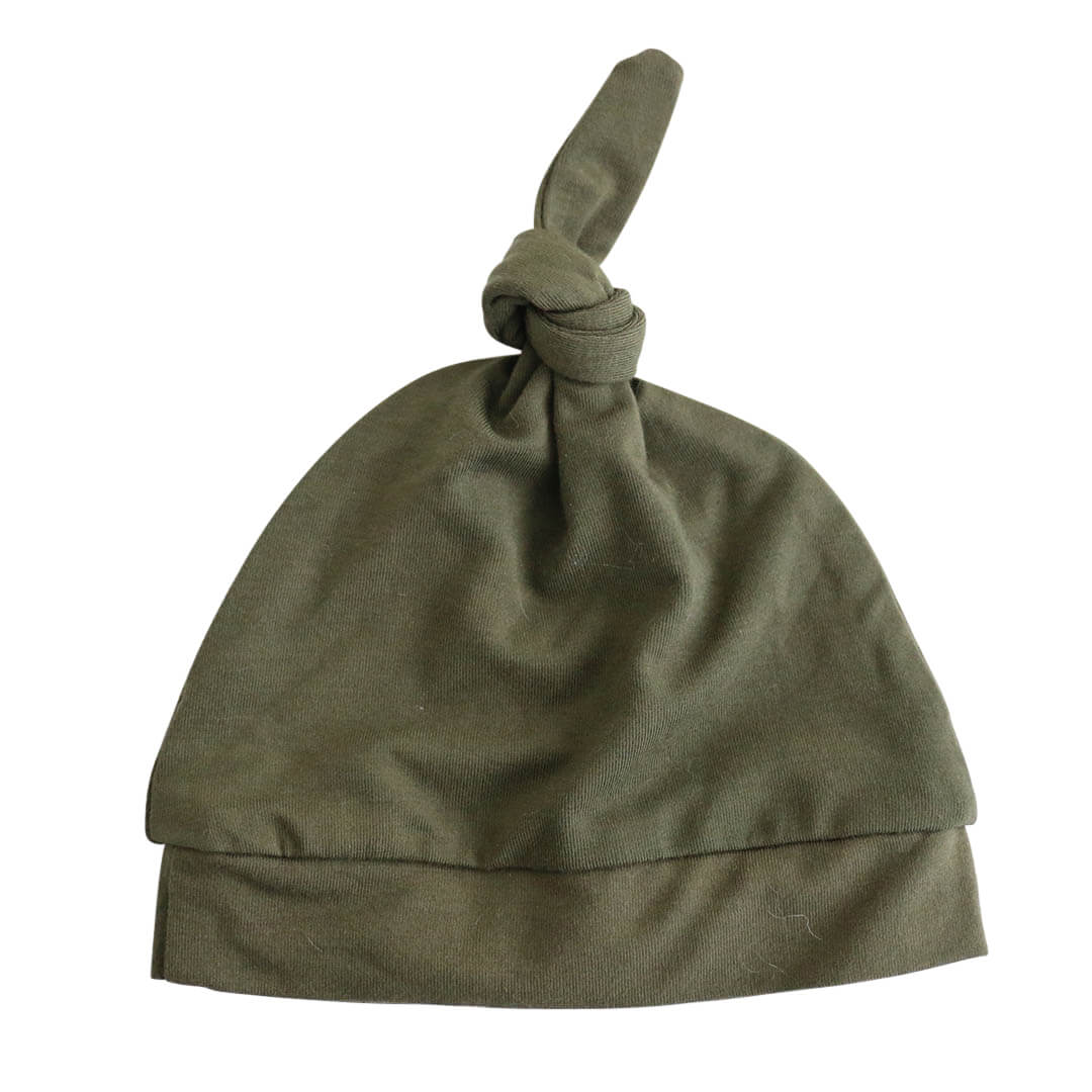 olive bamboo knotted hat 