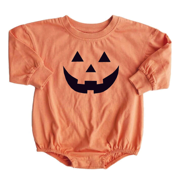 orange bubble romper long sleeve halloween 