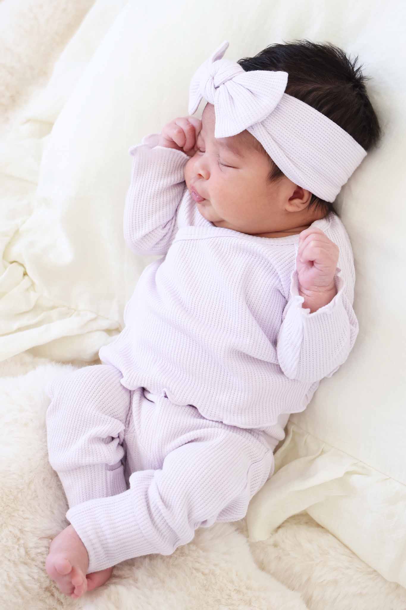 2pc Waffle Crossover Top & Bottom | Barely Orchid